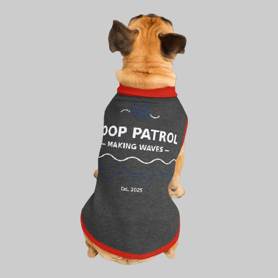Poop Patrol: Making Waves Edition - Knitted Dog Sweater